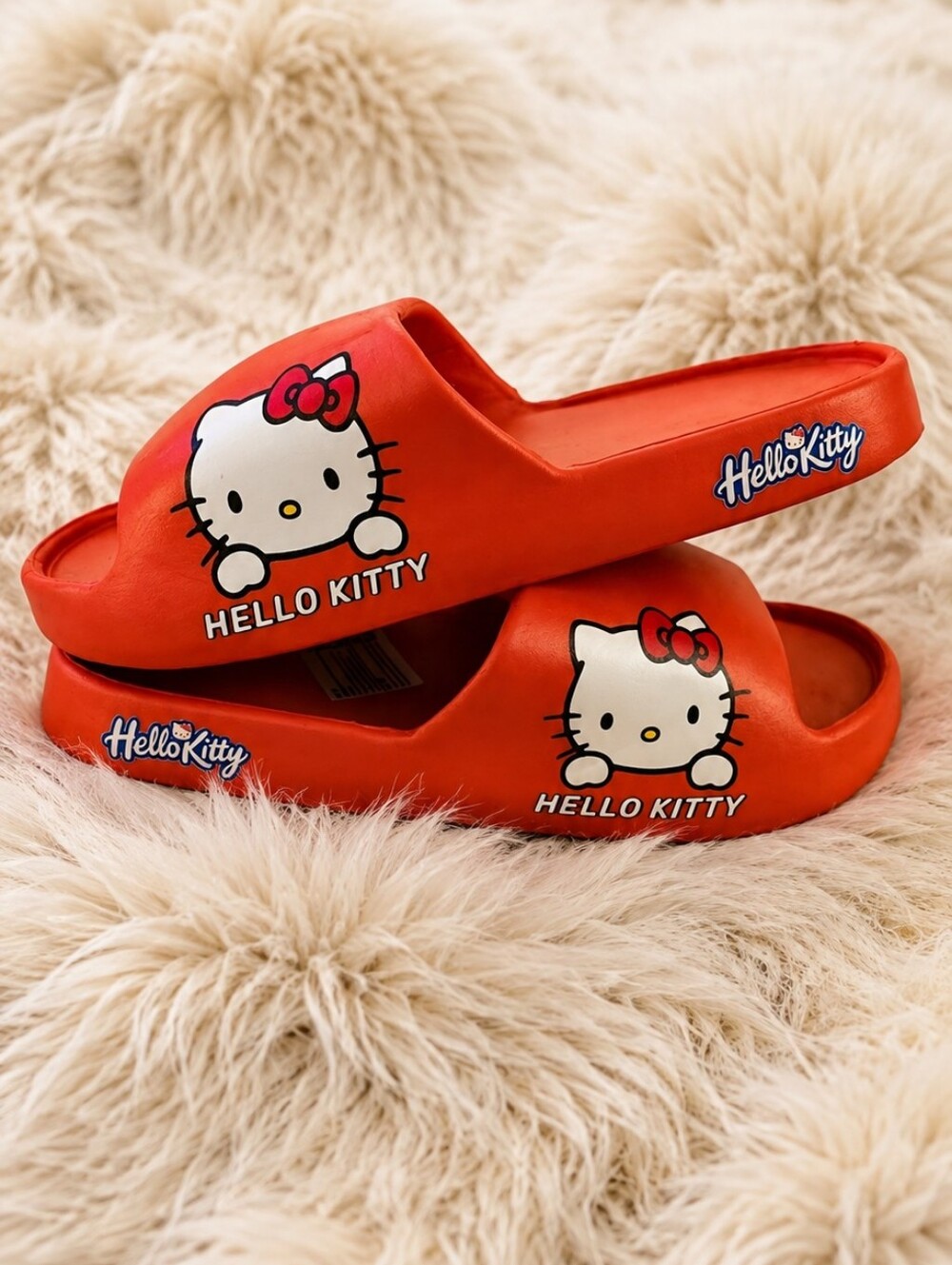 NWT Hello Kitty Iconic Woman's Red Slip On Slide Sandals Sz 7.5 - 8